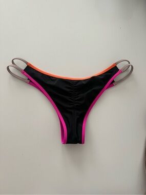 VS itsy black pink orange swim bikini bottoms size small
